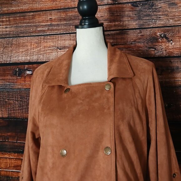 Miss Me Jacket S Faux Suede Embroidered Double Breasted Bohemian - Picture 4 of 12